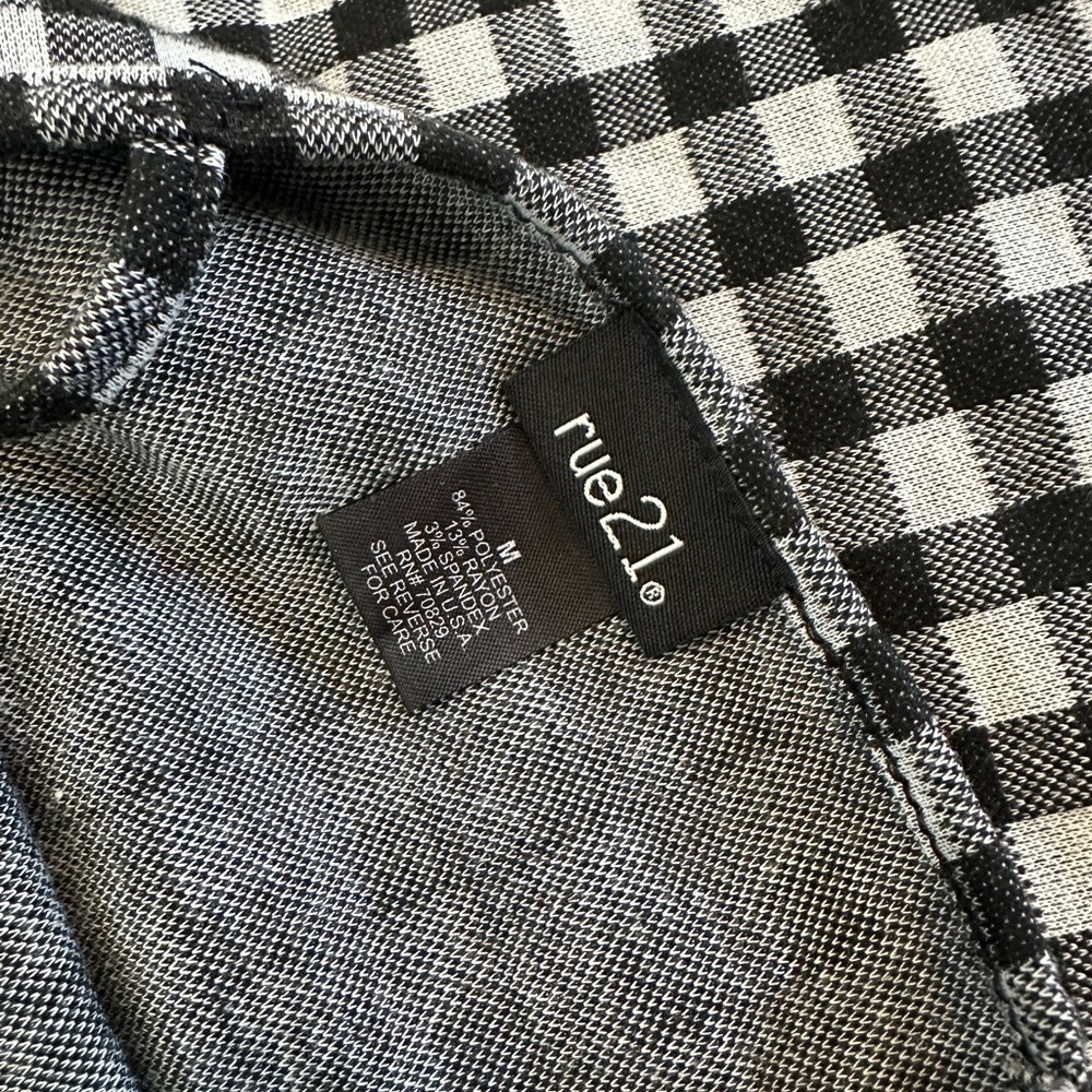 Rue 21 Checkered Plaid Mini Bodycon Dress Black and White - Picture 6 of 6